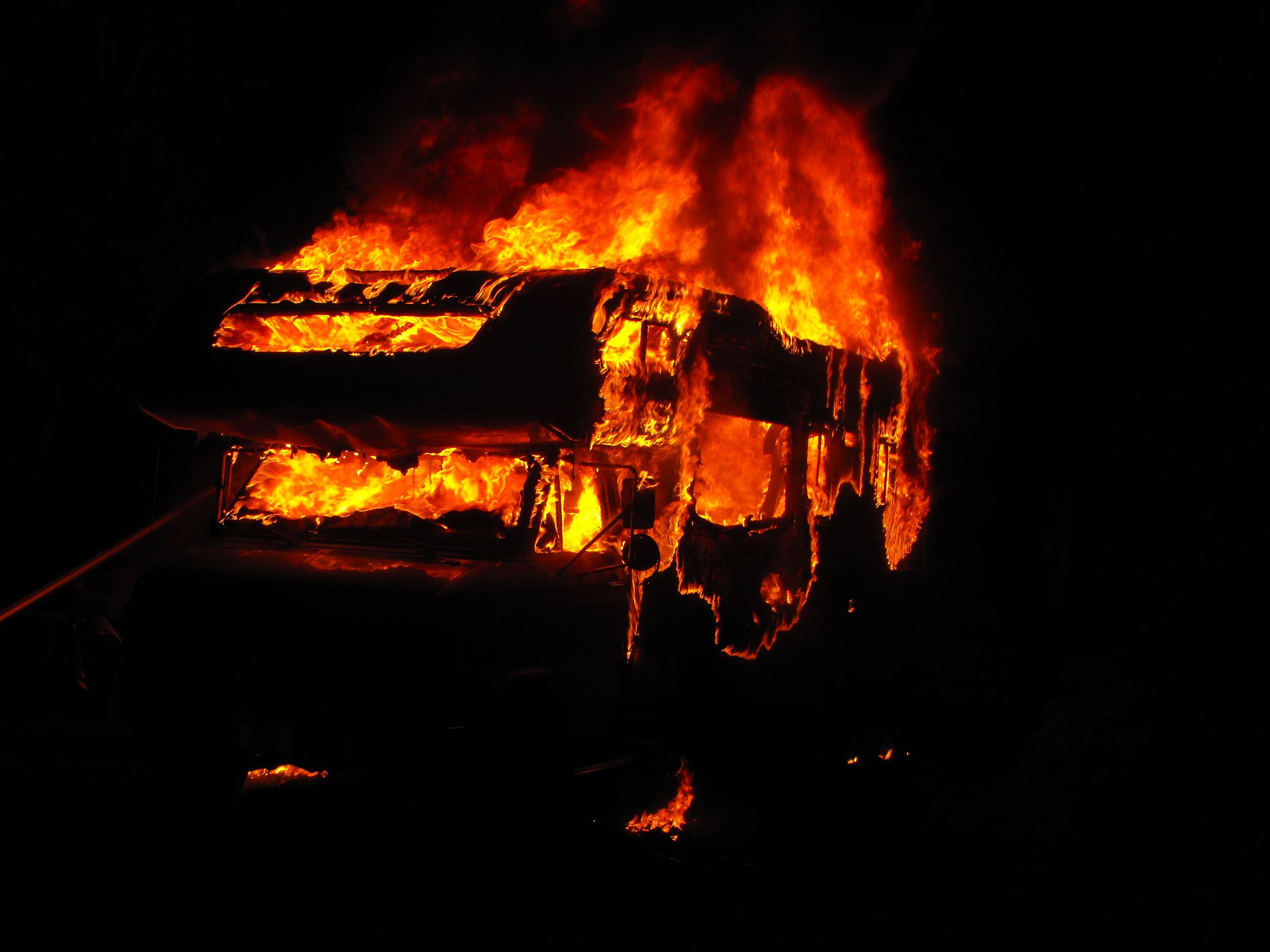 vehicle on fire